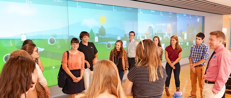 University students stand in a group