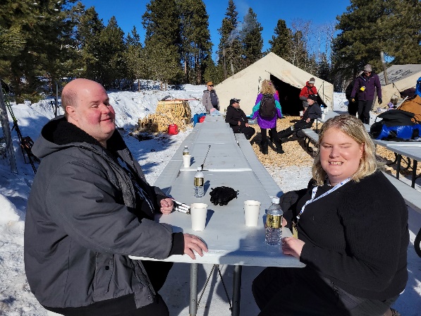 Brant and Lexee are enjoying the sunshine at the cross-country ski location near Terry Peak.  